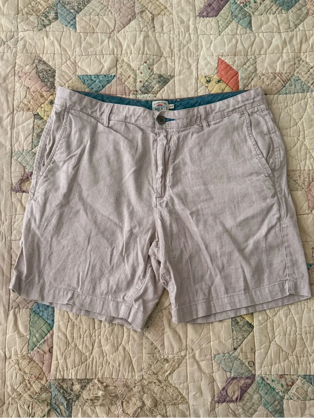 Faherty Brand Movement Flex Linen Short Men’s 34 Chino Linen Cotton